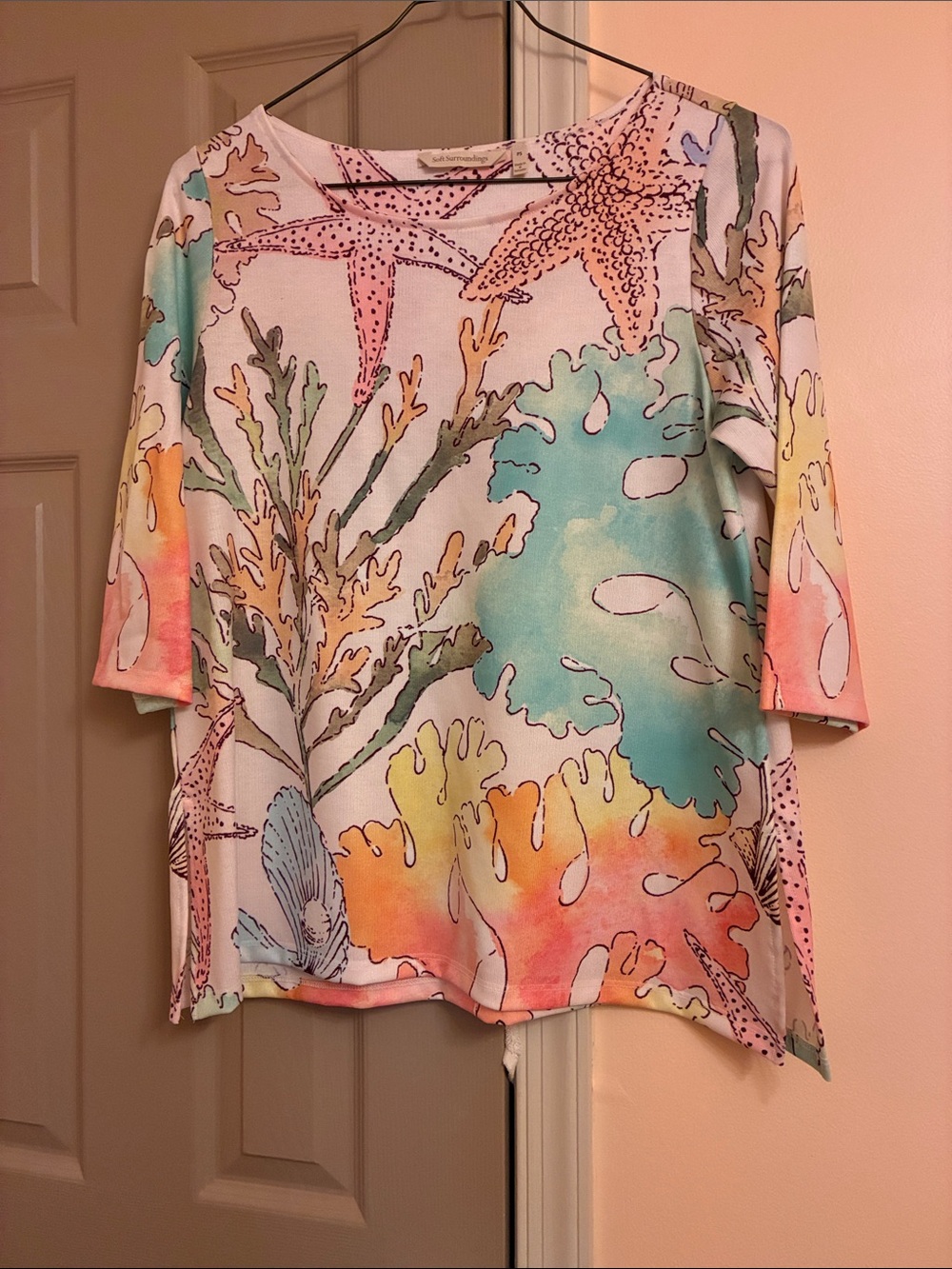 Soft Surroundings Pastel Sea Life Tunic - Multi